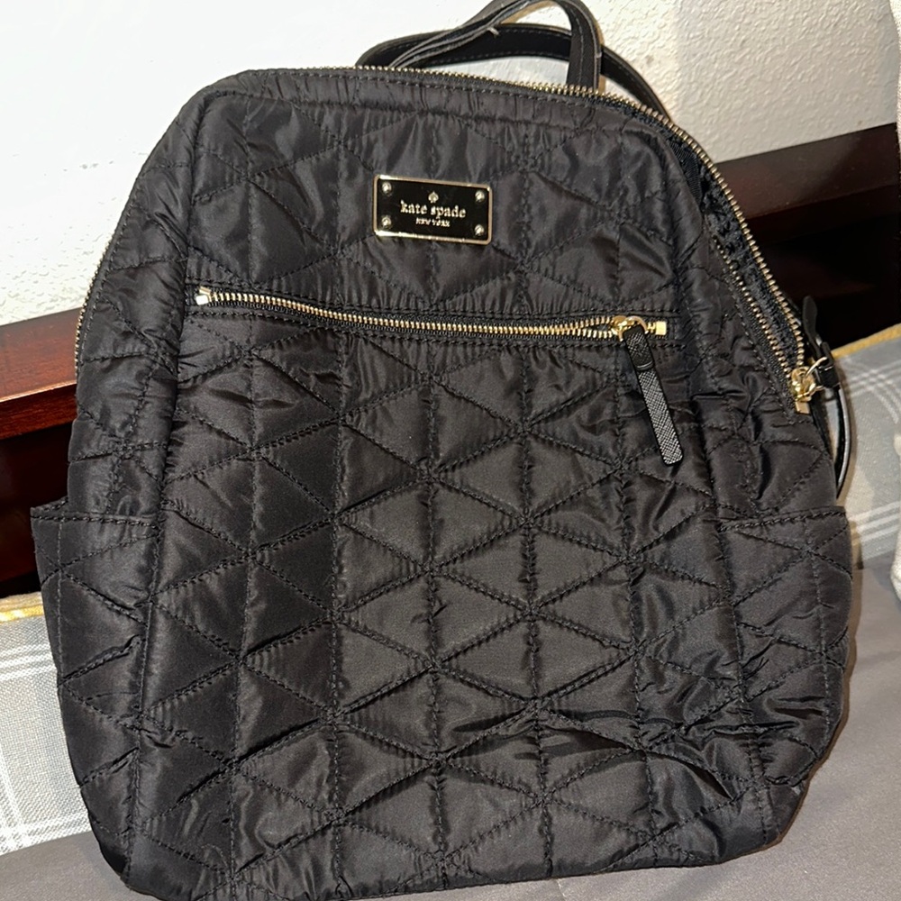 Kate Spade Black Quilted Backpack